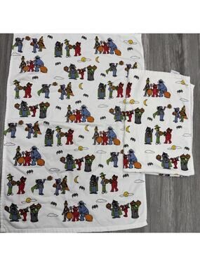 Sesame Street Halloween Towels Set Of 2 Each 26”x18”